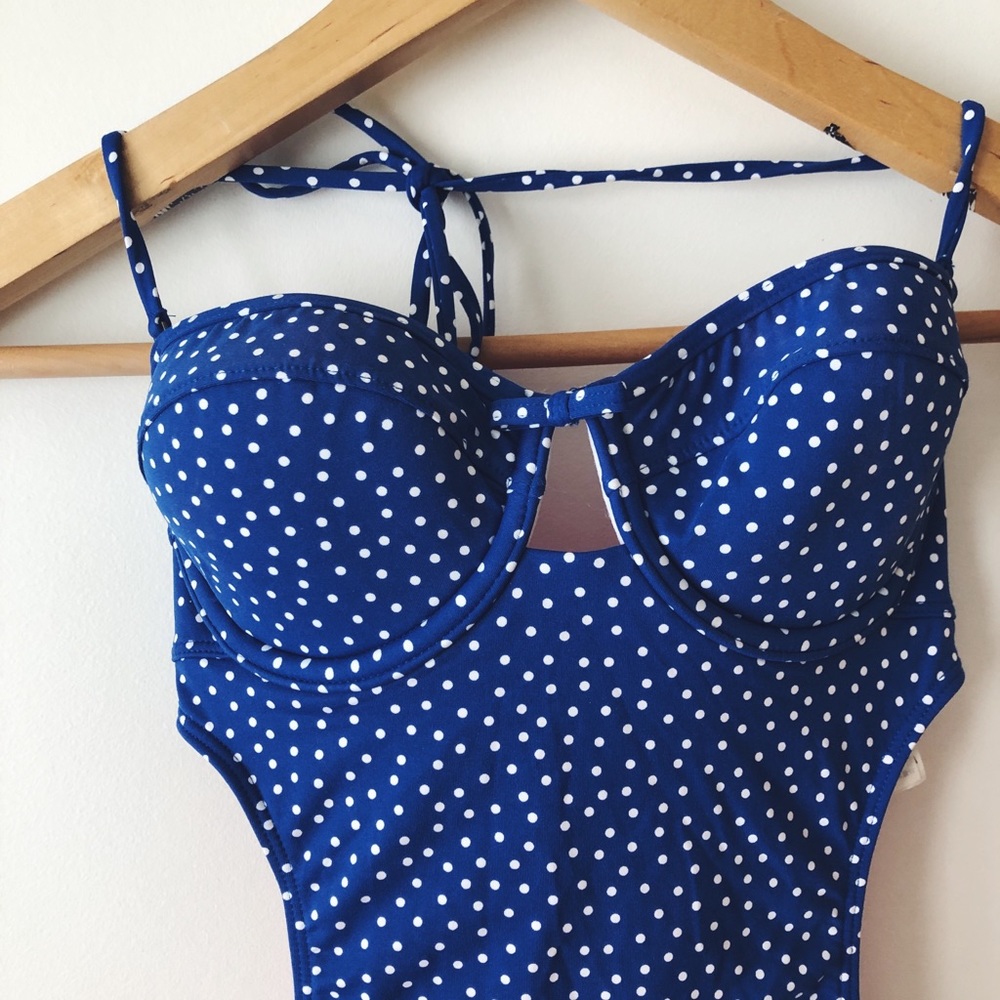 Abercrombie & Fitch Small Polka Dot Swimsuit NWT - Picture 2 of 6